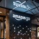 an amazon go store with bright lights