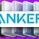 anker logo with blurred background