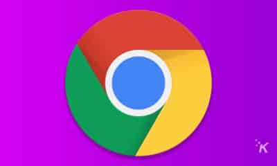 google chrome logo on purple background for google search