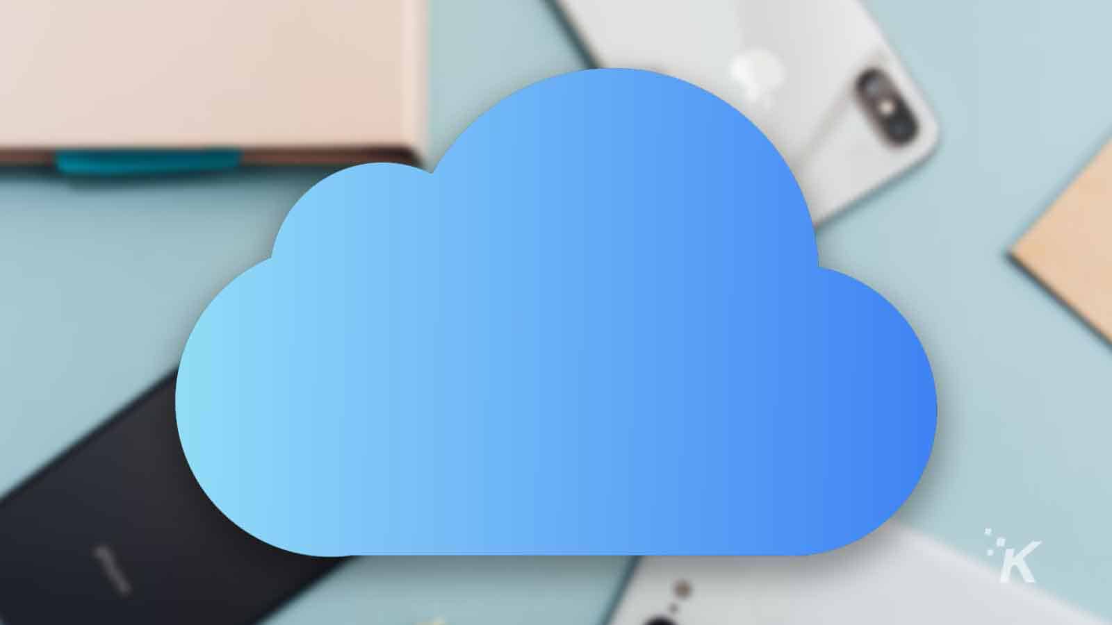 icloud logo with blurred background