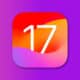 iOS 17 logo in purple background
