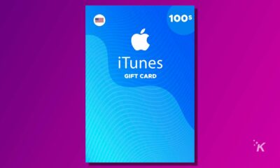 A person is receiving a $100 iTunes gift card. Full Text: 100$ iTunes GIFT CARD *K