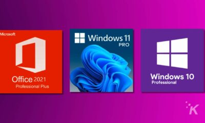 The image depicts a Microsoft Windows 11 Pro Office 2021, Windows 10 Professional, and Professional Plus product package. Full Text: Microsoft Windows 11 PRO Office 2021 Windows 10 Professional Professional Plus ·K