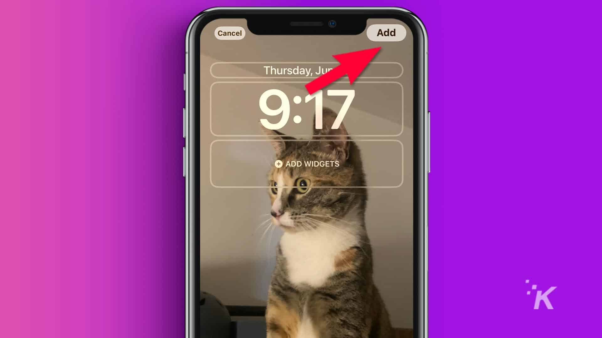 Tap on Add on top right corner on iPhone