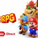 An animated cartoon animal figure is playing a Nintendo SUPER RPG MARIO game in a clipart cartoon animation.