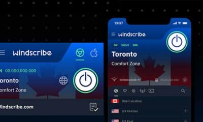 The image shows the user connecting to a Windscribe VPN server in Toronto, Canada, with the best location being the US Central server. Full Text: 13:37 E windscribe ON IKEV2 500 = windscribe Toronto Comfort Zone ON 00.000.000.000 Toronto WINDSCRIBE-FI 00.00.000.000 Comfort Zone O Q Best Location Windscribe.com US Central +