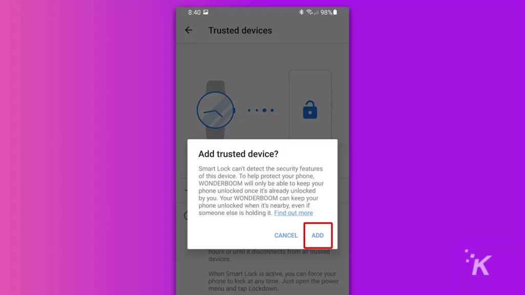 add trusted device on android