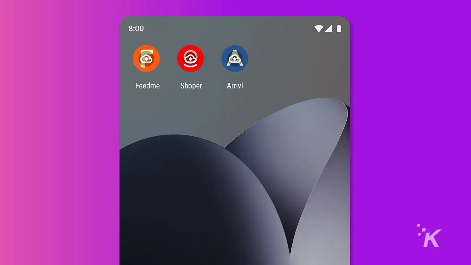 Android device home screen