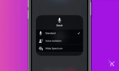 screenshot of iphone showing the voice isolation option