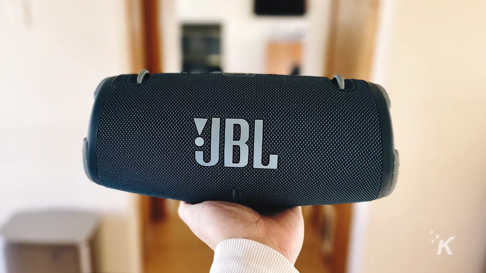 JBL Xtreme 3 portable speaker black in hand