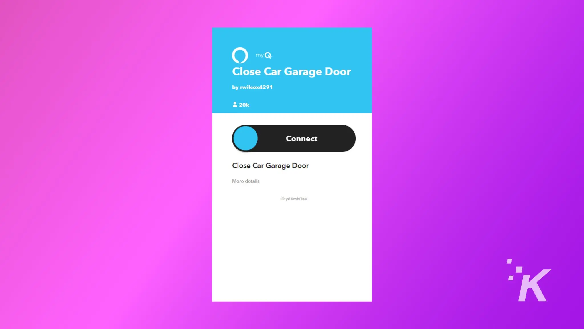 The image is showing the process of remotely closing a car garage door using a myQ app.