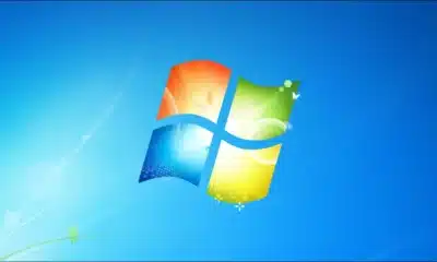 windows 7 logo on blue background