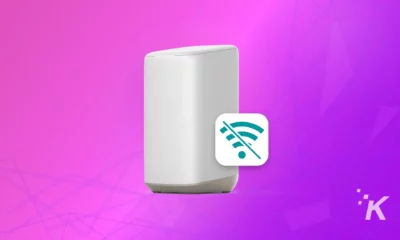 the comcast xfinity router on the purple background