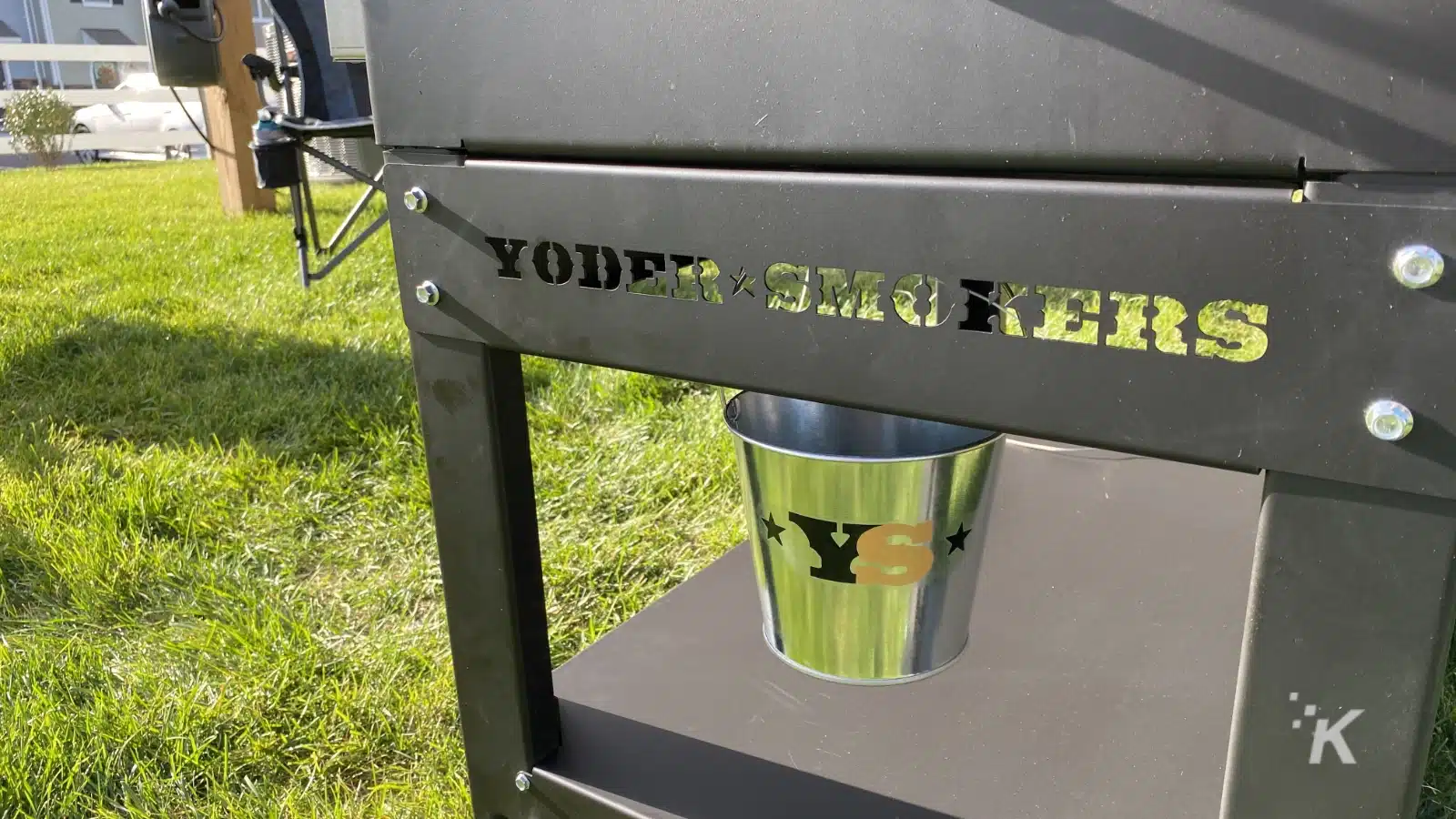 yoder branding above the grease catcher